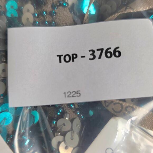 Scala Sequin Beaded Mini Dress 48528 Size 8 NWT Silver Teal - Picture 7 of 7